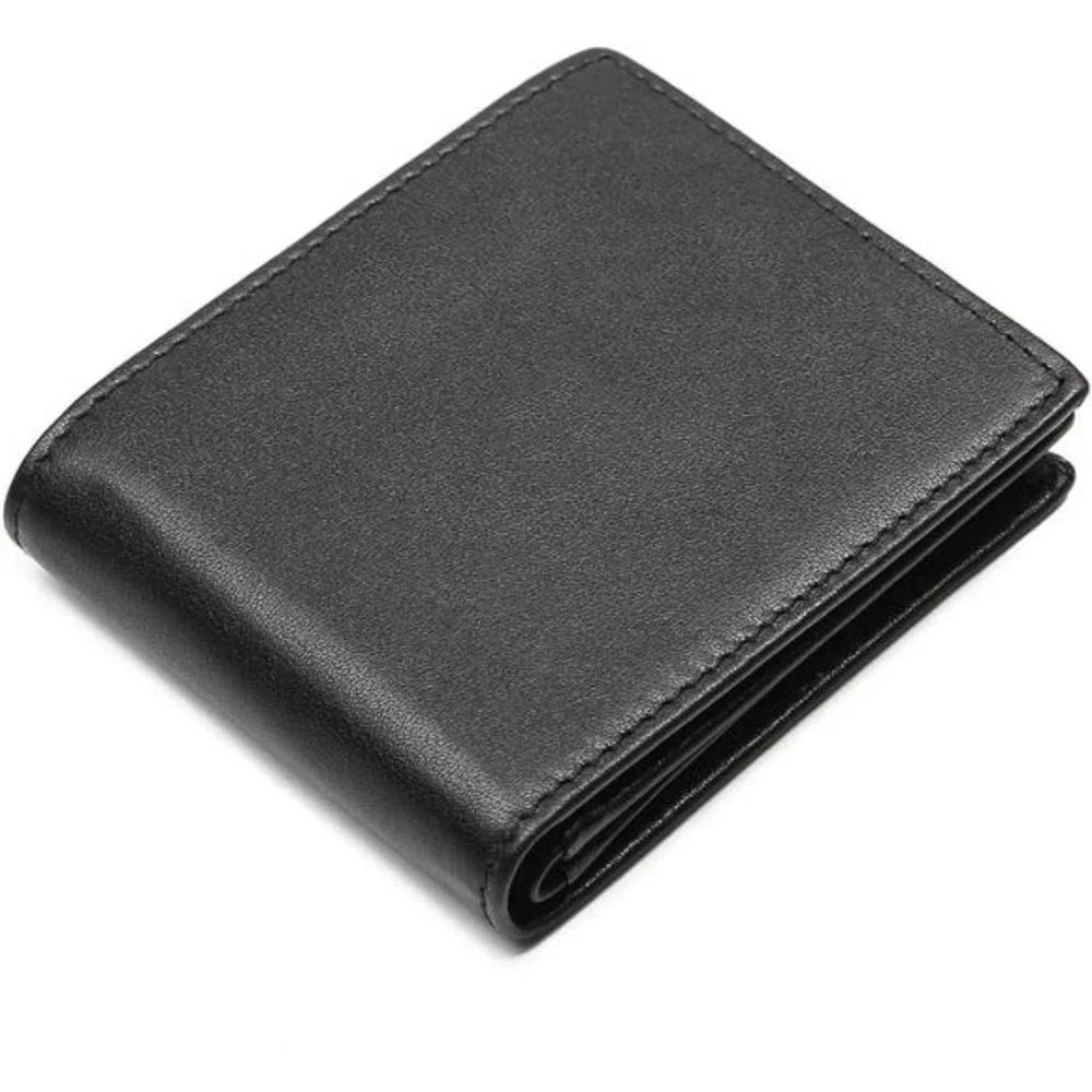 Men's RFID Blocking Cowboy Genuine Natural Crazy Horse Leather Bifold Wallet